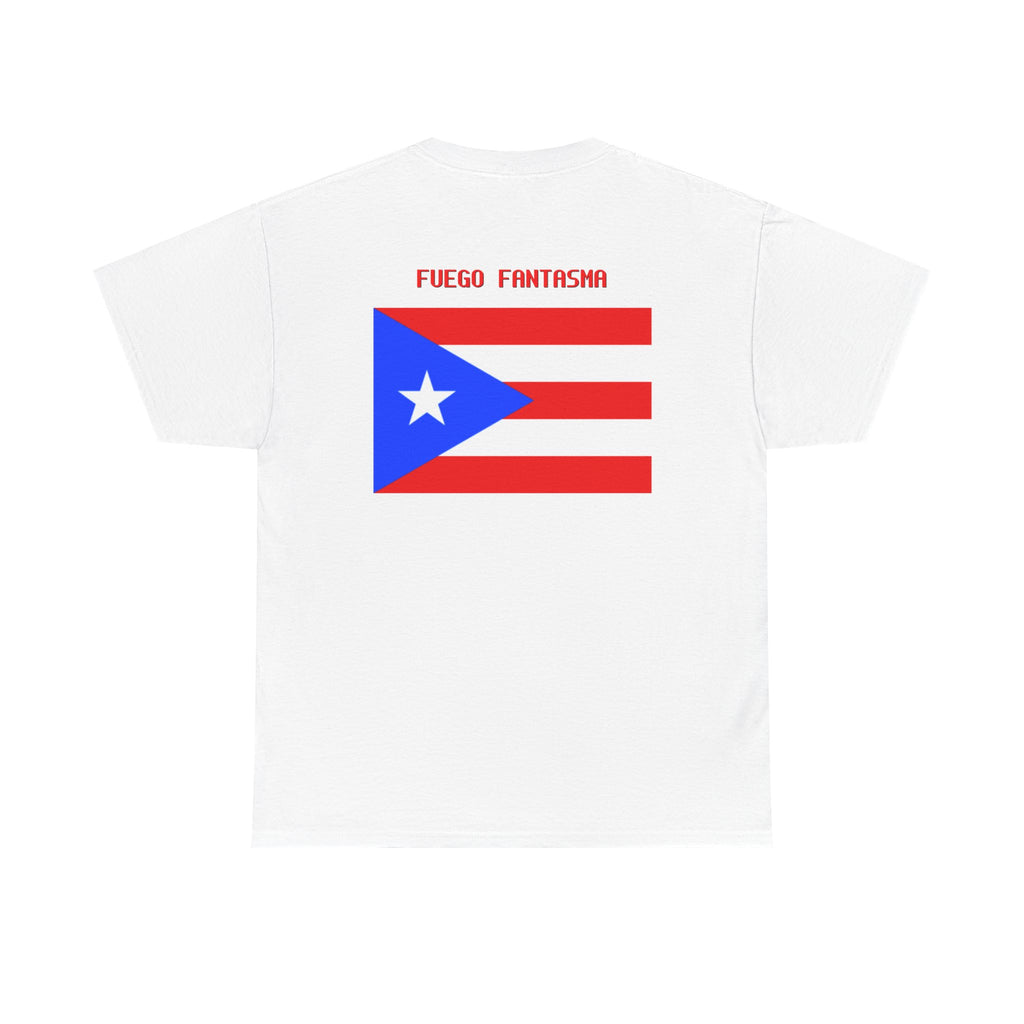 PHANTOM FIRE Unisex Heavy Cotton Tee,  Puerto Rican Pride Top, Graphic Tee,