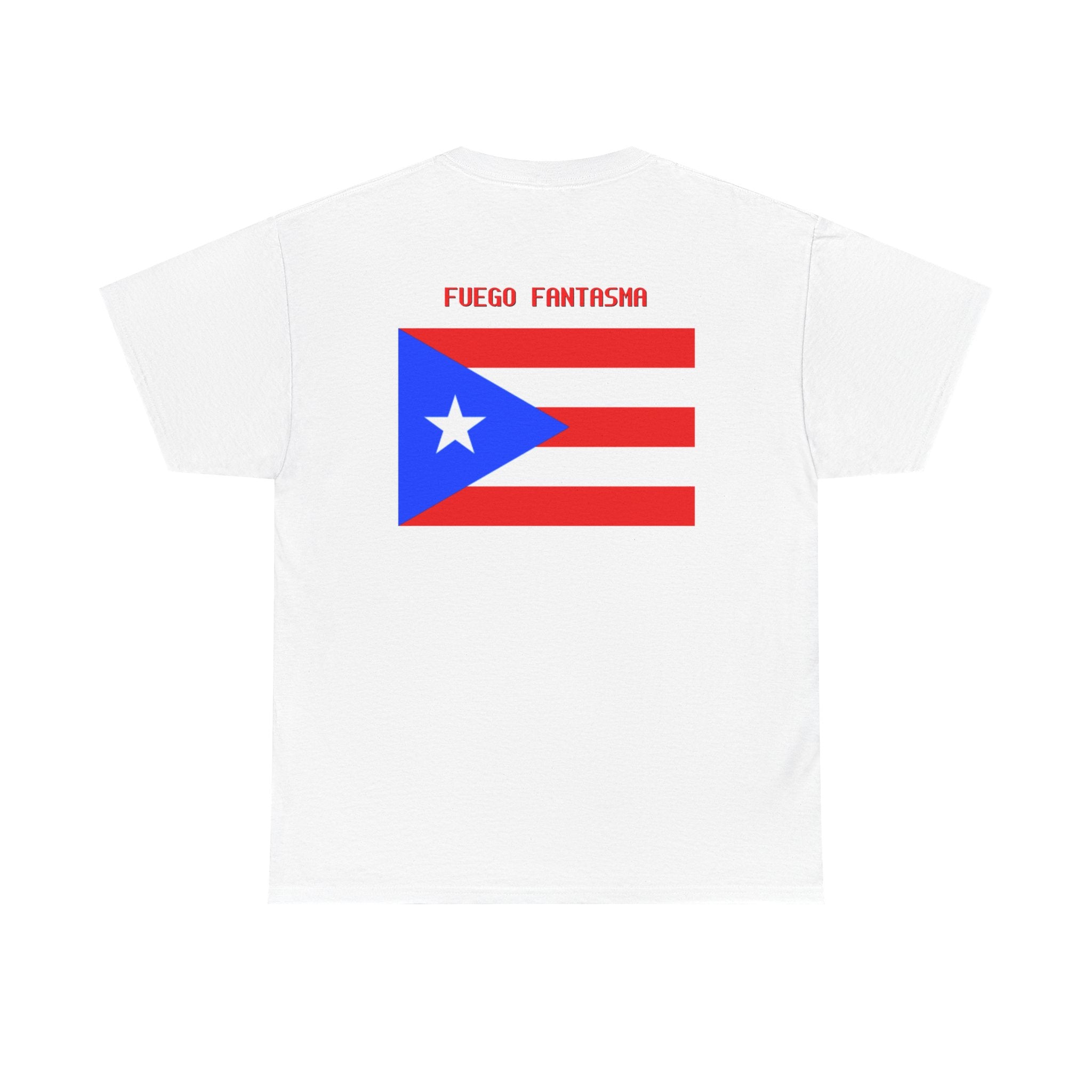 PHANTOM FIRE Unisex Heavy Cotton Tee,  Puerto Rican Pride Top, Graphic Tee,