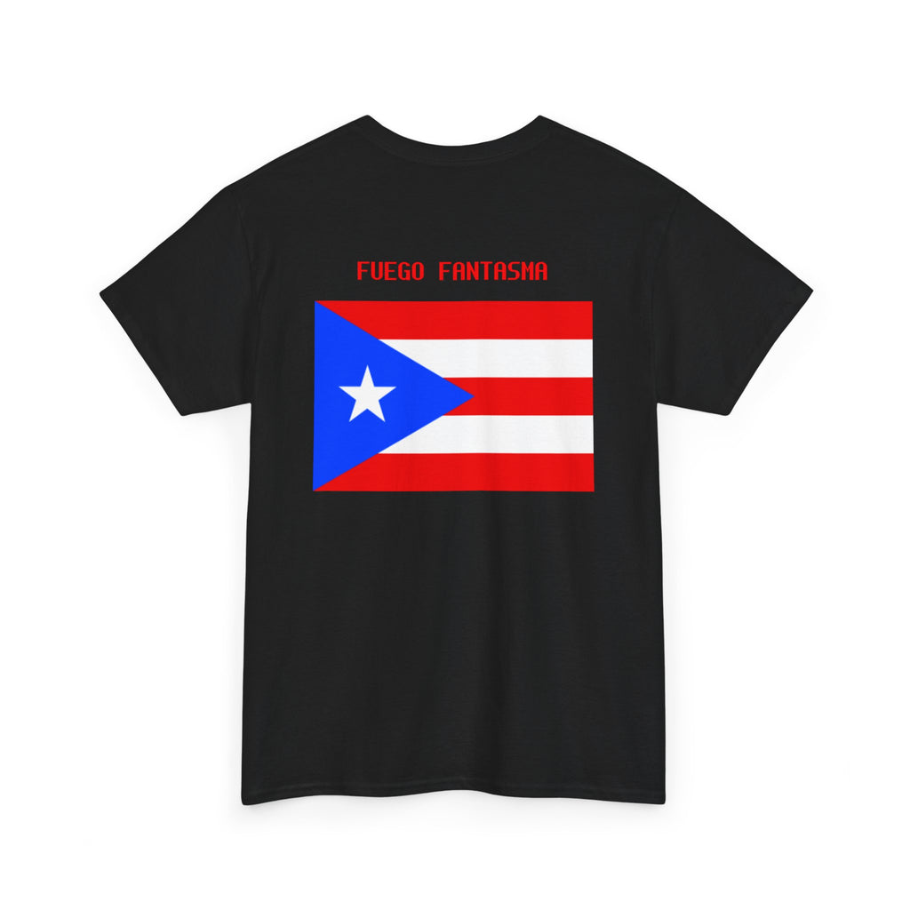 PHANTOM FIRE Unisex Heavy Cotton Tee,  Puerto Rican Pride Top, Graphic Tee,